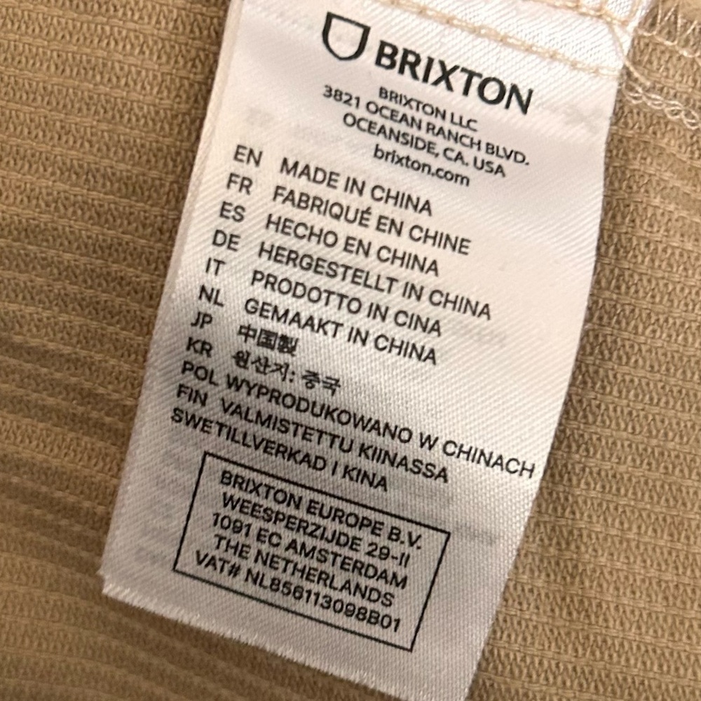 NWT Brixton Utopia Corduroy Overshirt in Sand Sz XS - Picture 13 of 13
